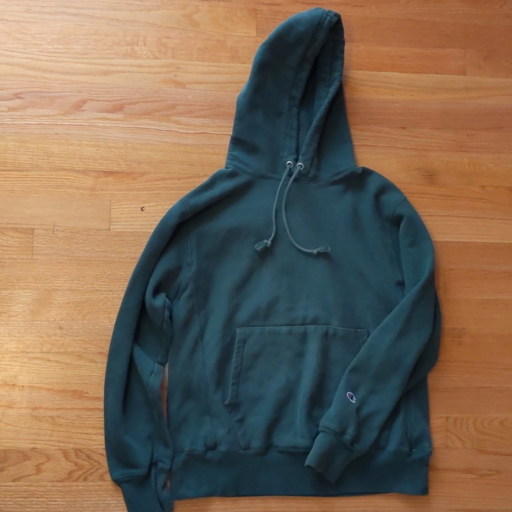 Green Champion Reverse Weave Sweatshirt Hoodie M